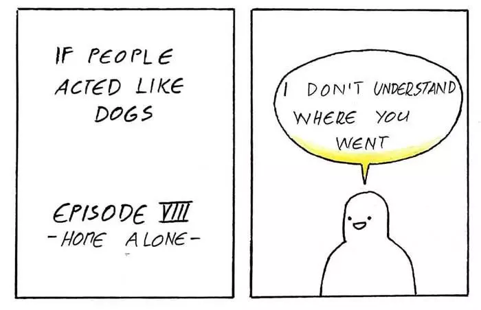 8個「如果狗狗變成人」的感動漫畫：你給我食物，我們現在是好朋友了！
