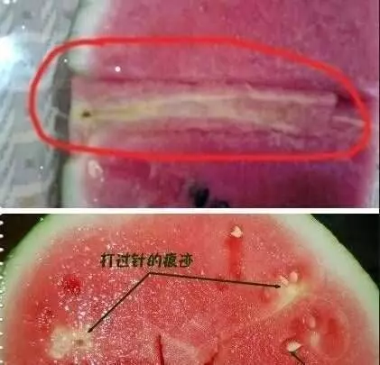 這樣的西瓜不能吃教你如何分辨「打針西瓜」。